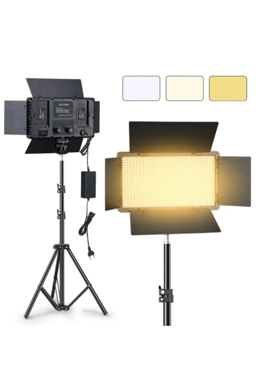Dymax Profesyonel Led Işık 600 Ledli Dslr Fotoğraf Makinesi Video Kamera Işığı Set 2m Işık Ayağı